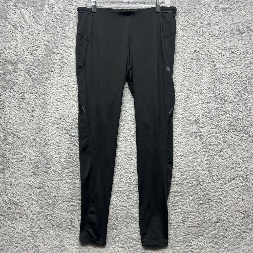 Mountain Hardwear Mens Large Running Tights Pants Black Pull On‎ Reflective